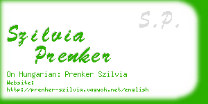 szilvia prenker business card